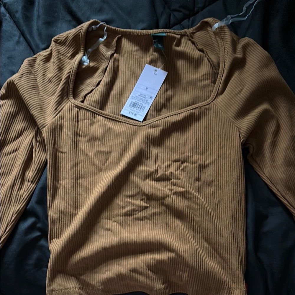 Mustard Ribbed Women's Top